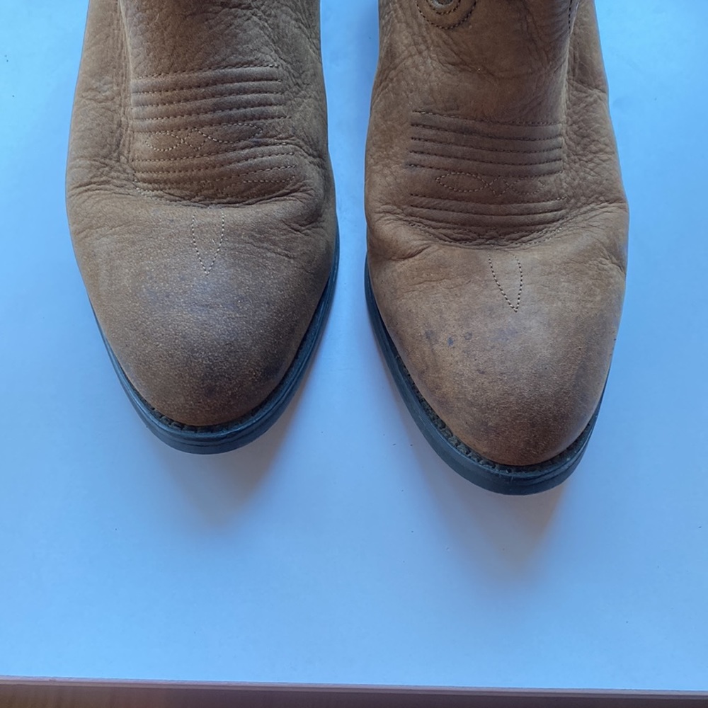 Tony Lama Sorrel Bridle RR5003L Cowboy boots for women side 8.5 leather distress - Picture 5 of 10